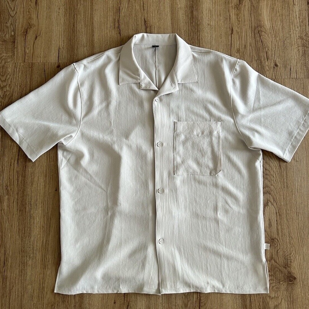NEW Lululemon Lightweight Camp Collar Button-Up, Size Large, Mojave Tan Brown